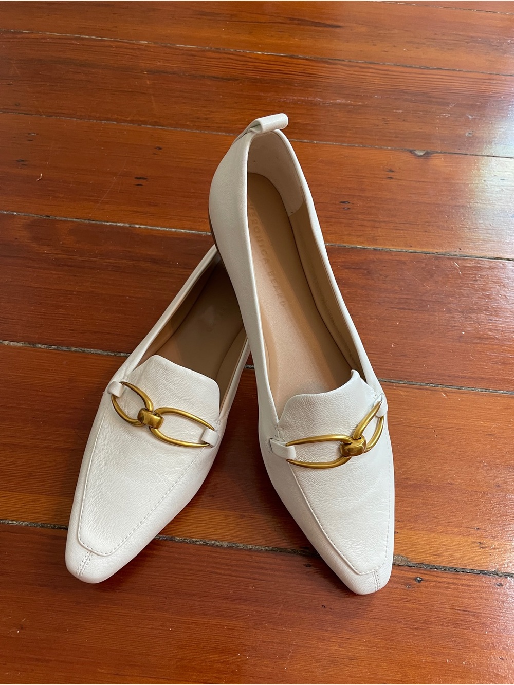 NWOB VERONICA BEARD Champlain Chain Pointed Toe Leather Flat Sz 8.5 ❤️🎀 - Picture 11 of 13